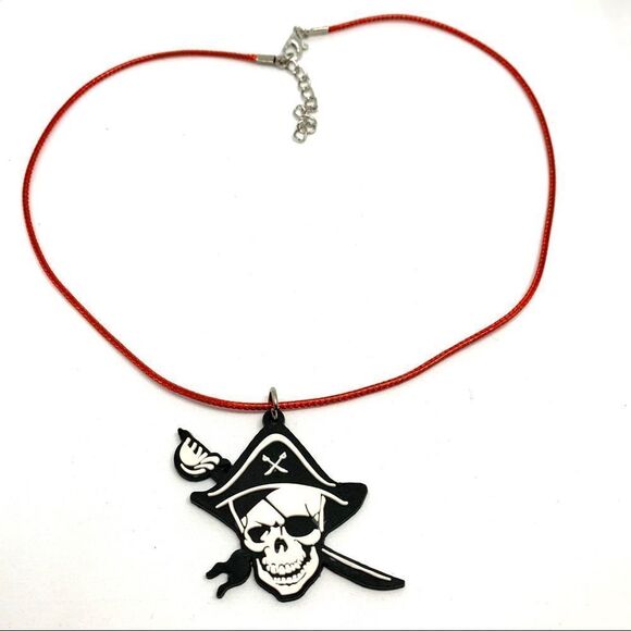 Pirate Soft PVC Waxed Rope Cord Kid Necklace (W3) - Picture 1 of 4